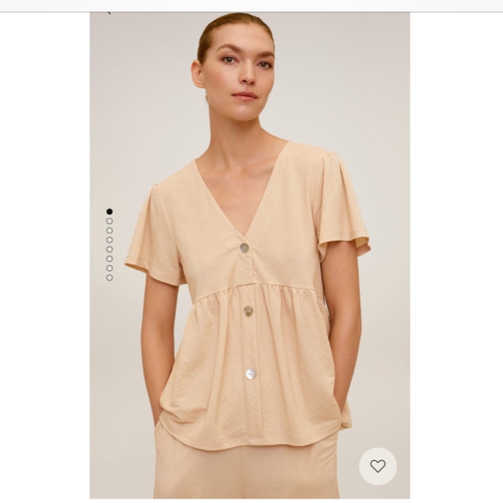 MANGO Flared Blouse and Fluid Culotte Pants Set - Picture 7 of 7